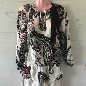White House Black Market Silky Womens Blouse Small